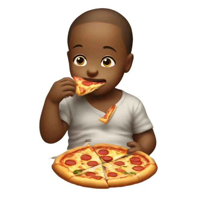 baby boy eating pizza  sticker