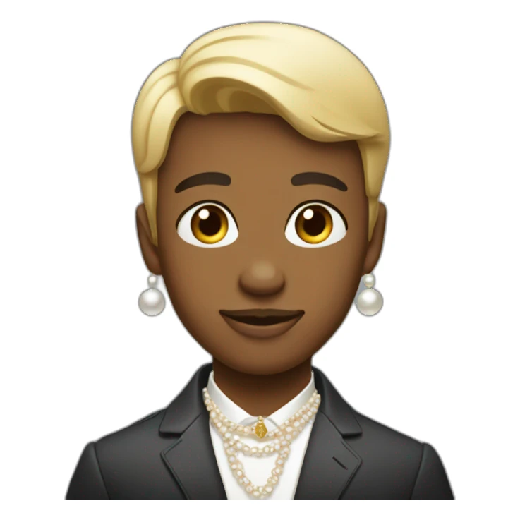 Posh-boy-with-pearl-necklace sticker