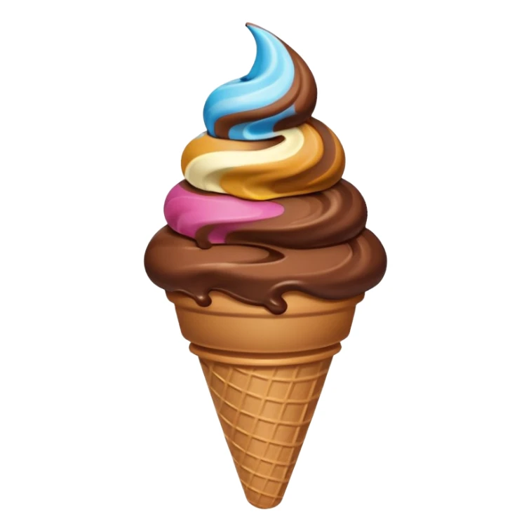 Chocolate ice cream cone  sticker