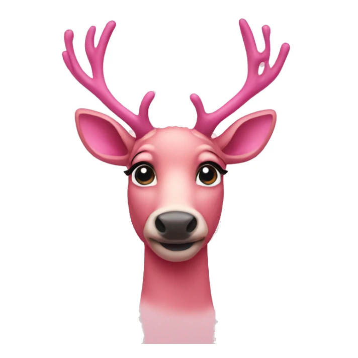 pink reindeer  sticker