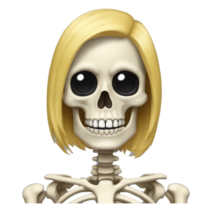 Skeleton with blonde hsir sticker