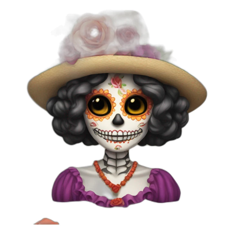 catrina hombre saludando sticker