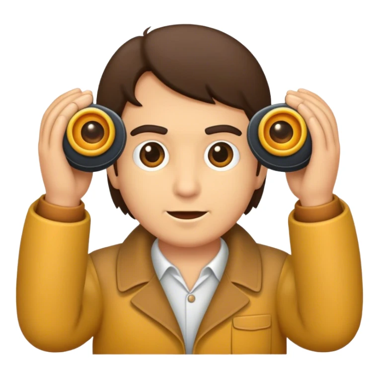 mani che tengono un binocolo sticker