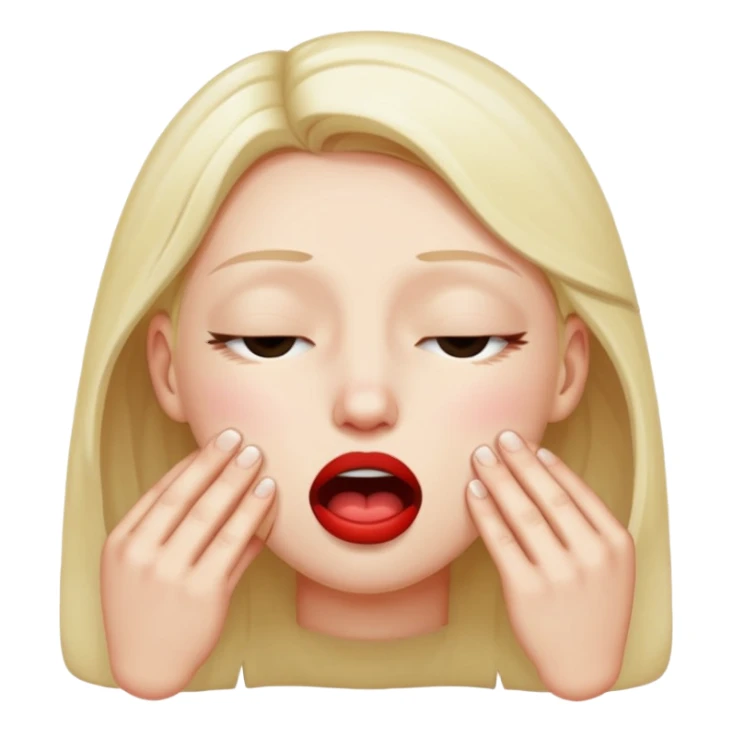 Emoji biting lip with eyes closed sticker