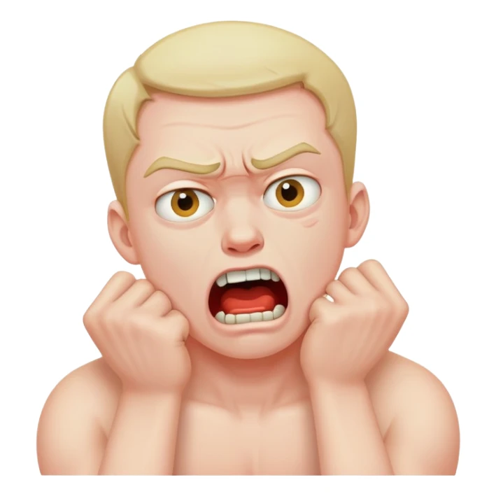 guy choking himself out of anger sticker