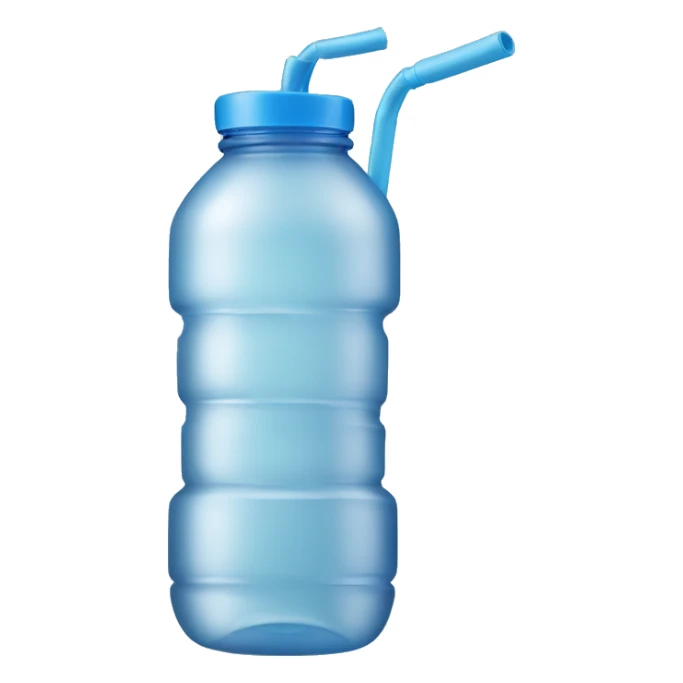 Water bottle with handle and straw sticker