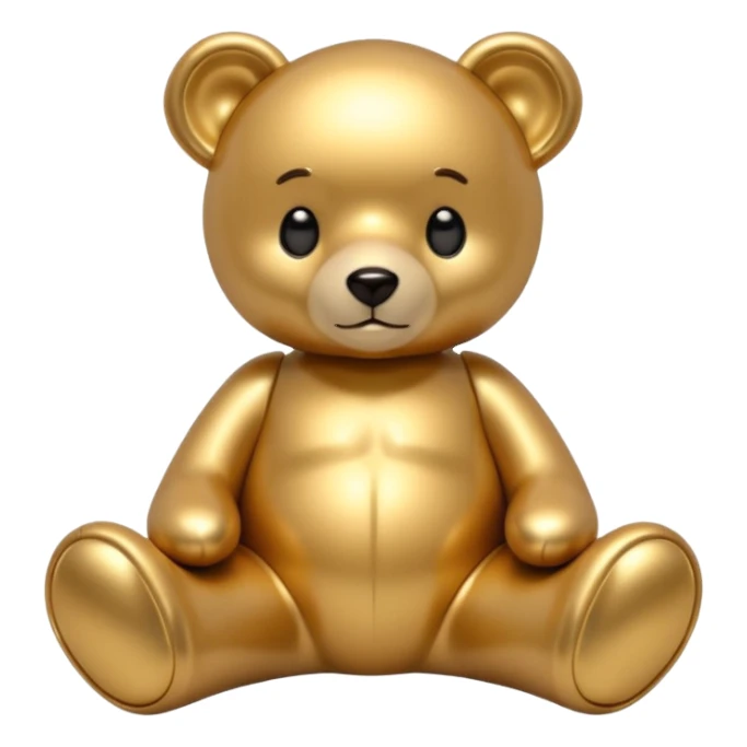 gold metal tedy bear sticker