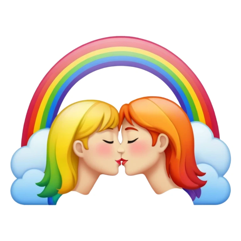 Double rainbow kiss sticker
