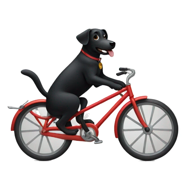 black dog on bike sticker