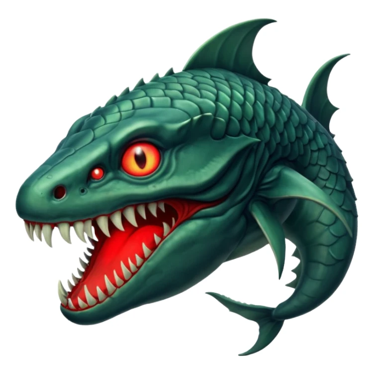 Leviathan – Massive scaled beast with glowing eyes. sticker