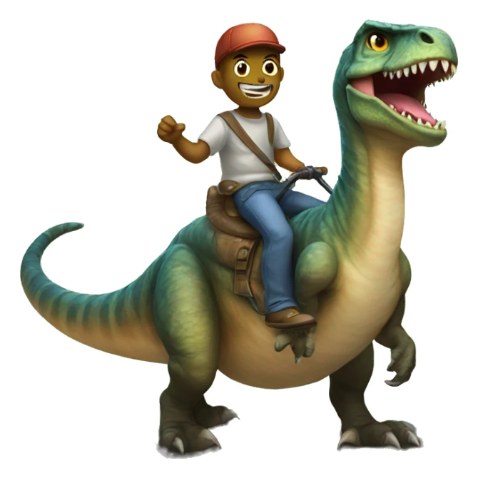 Cat riding dinosaur sticker