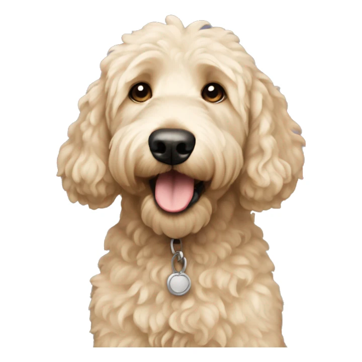 cream goldendoodle dog sticker