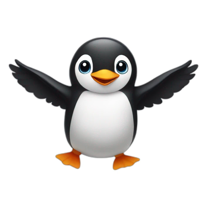 flying penguin sticker