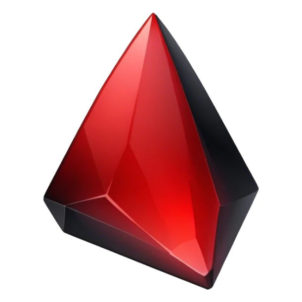 Black-red-crimson-gradient obsidian shard sticker