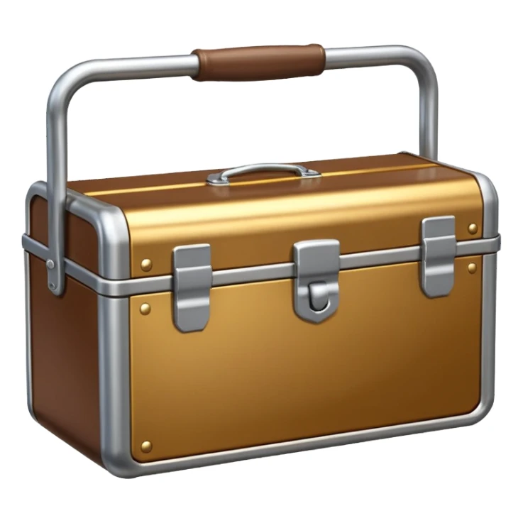 3D Brown golden toolbox empty sticker