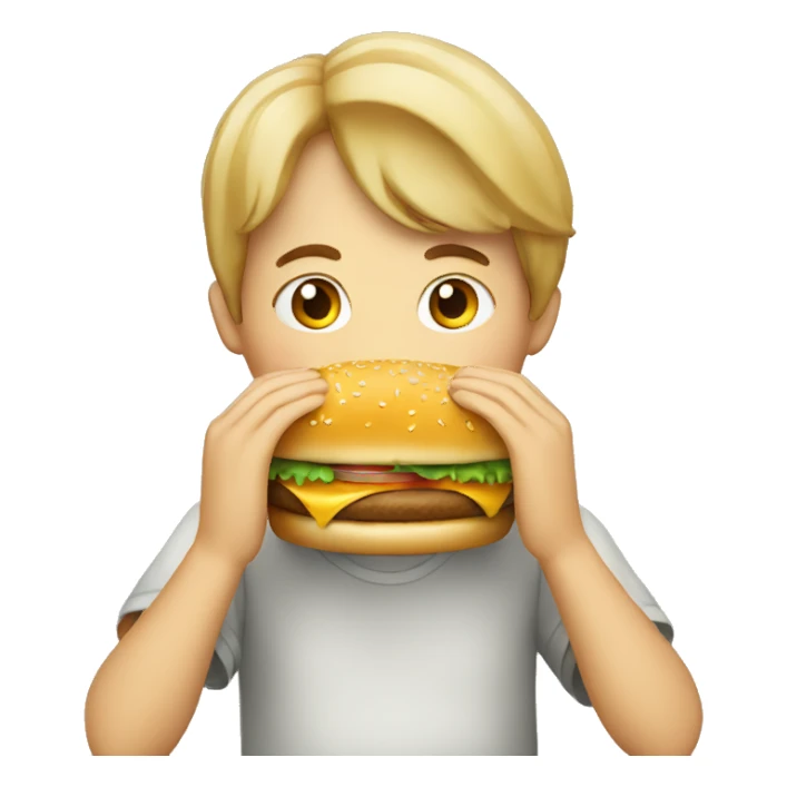 a person eating a hamburger sticker