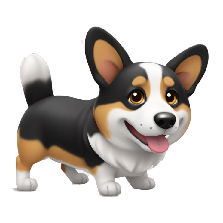 black and white welsch corgi sticker