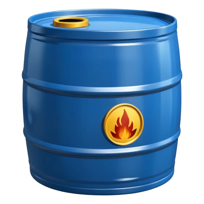 generate a realistic metal petroleum barrel without rust sticker