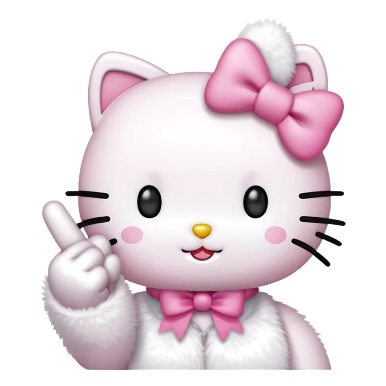 hello kitty sticking the middle finger sticker