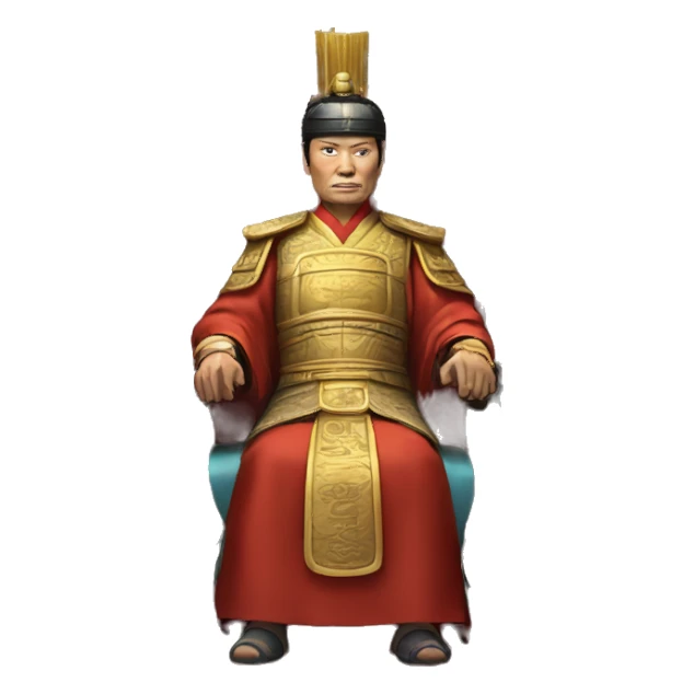 Han dynasty emperor on a throne sticker