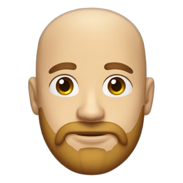 man bald head and beard sticker