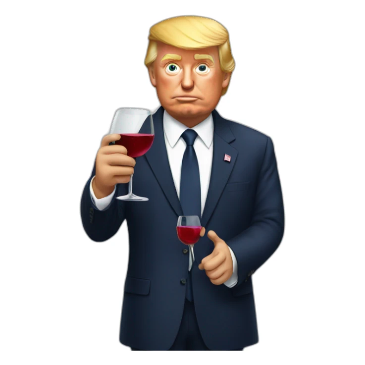 Trump drinking wine sticker