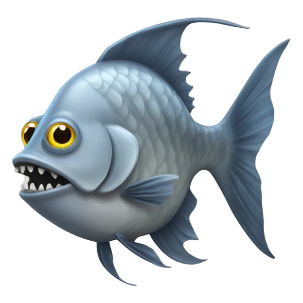 monster gray fish sticker