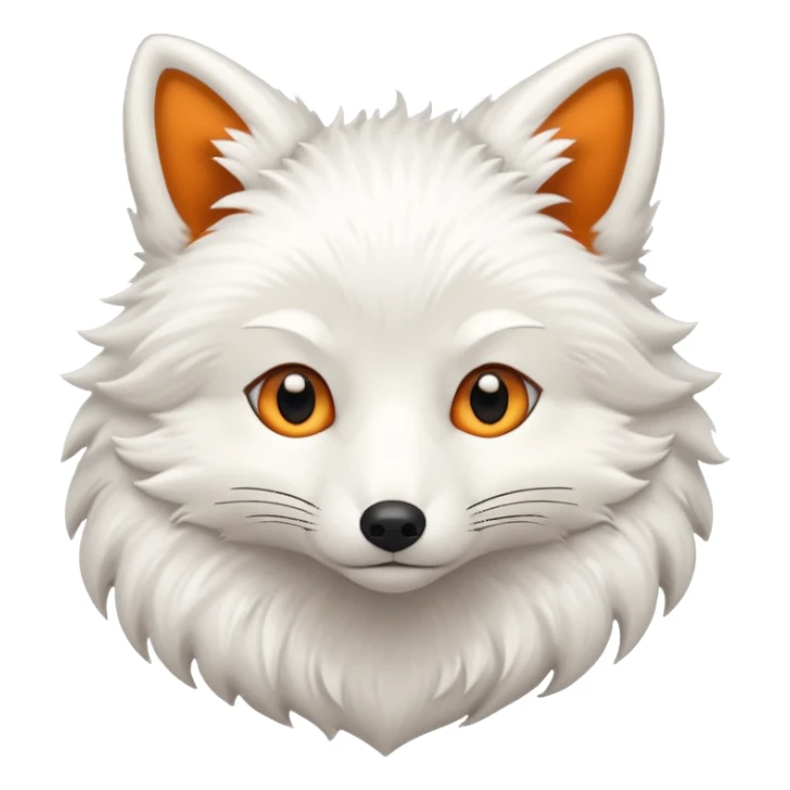 white furred fox sticker