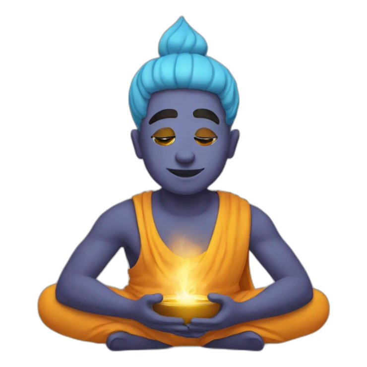 genie meditation sticker