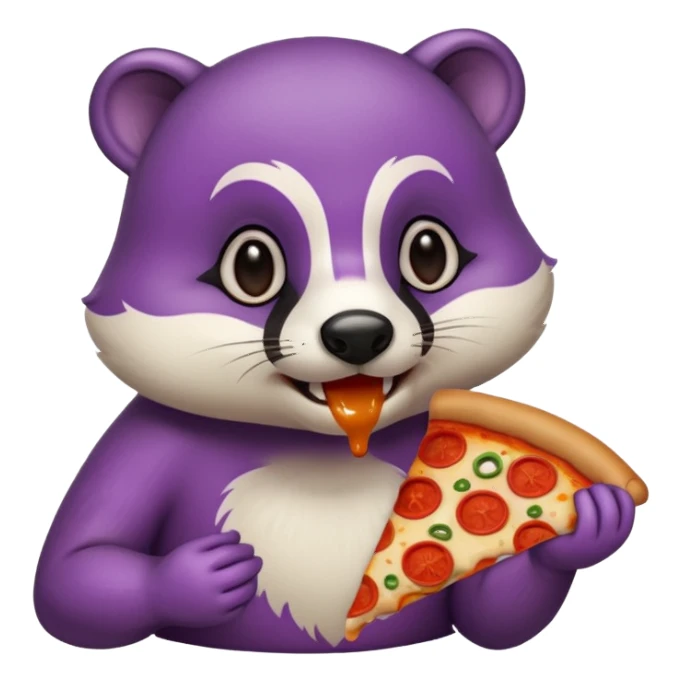 Purple Badger with pizza  sticker