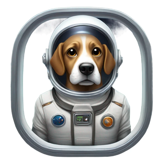 Dog in a spaceship sticker
