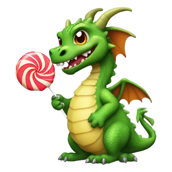 Dragon with a lolly pop sticker