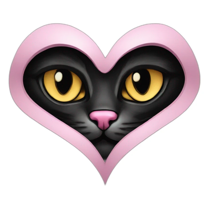 Cat eye heart sticker