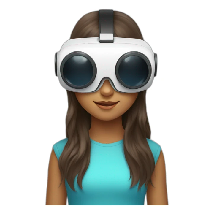 Girl wearing virtual reality goggles sticker