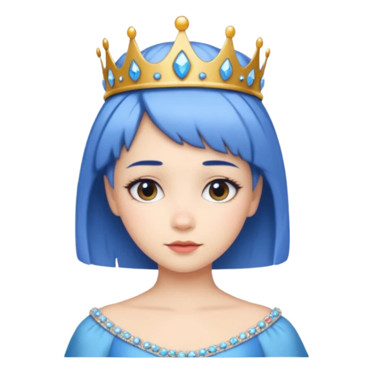 Princess with short blue hair sticker