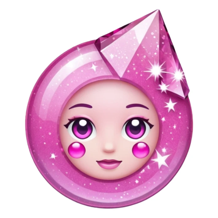 glitter cristal rosa shock sticker