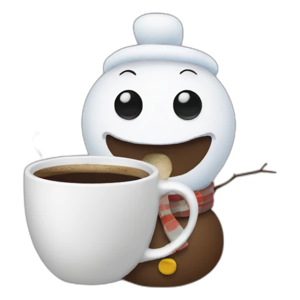 snowman drinking coffee sticker