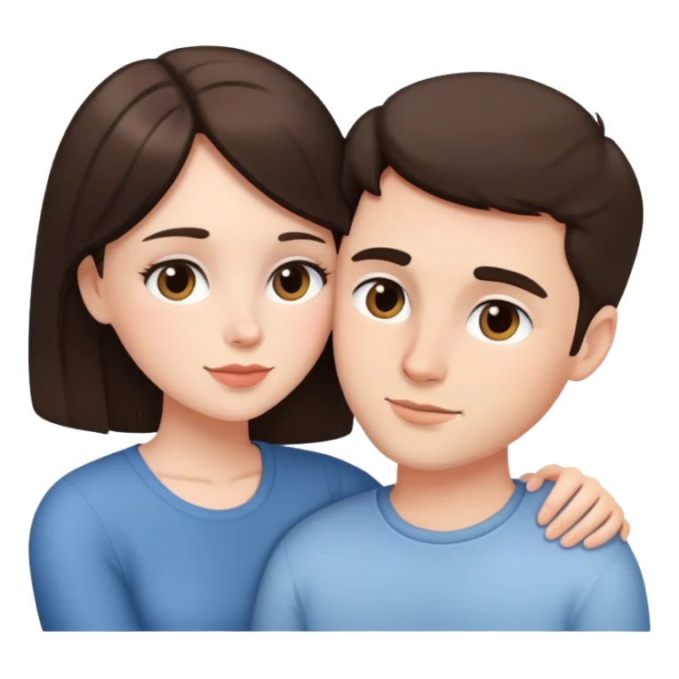 Intimate sfw with white brunette lover sticker