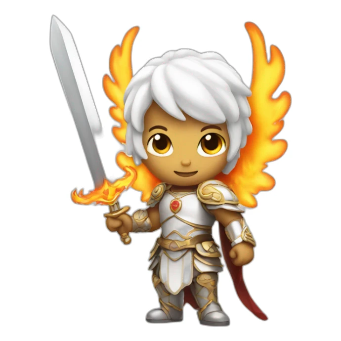 Angel with a flaming sword sticker