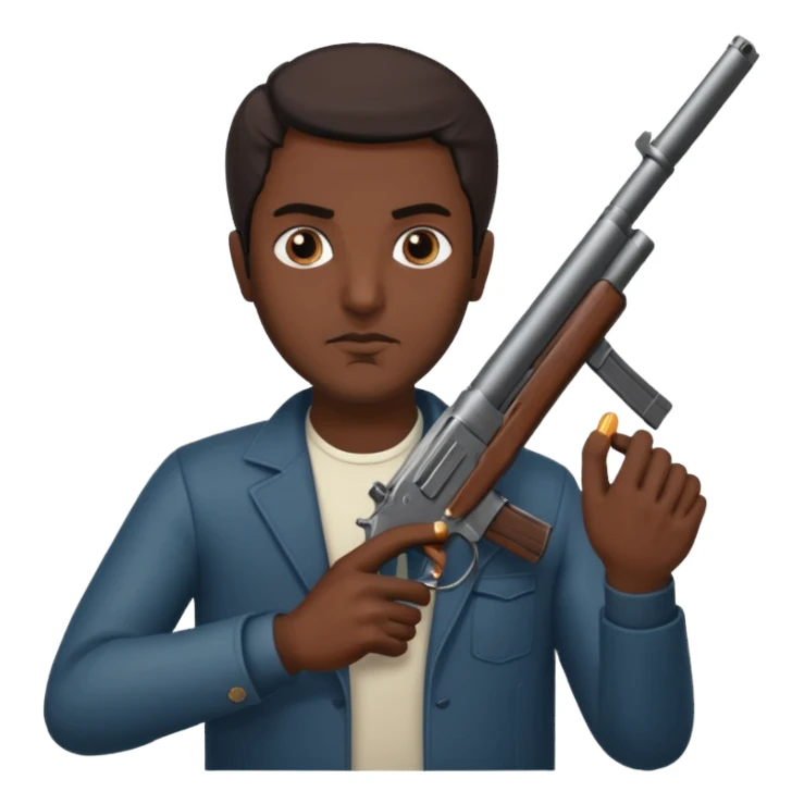 Iran man shoot face sticker