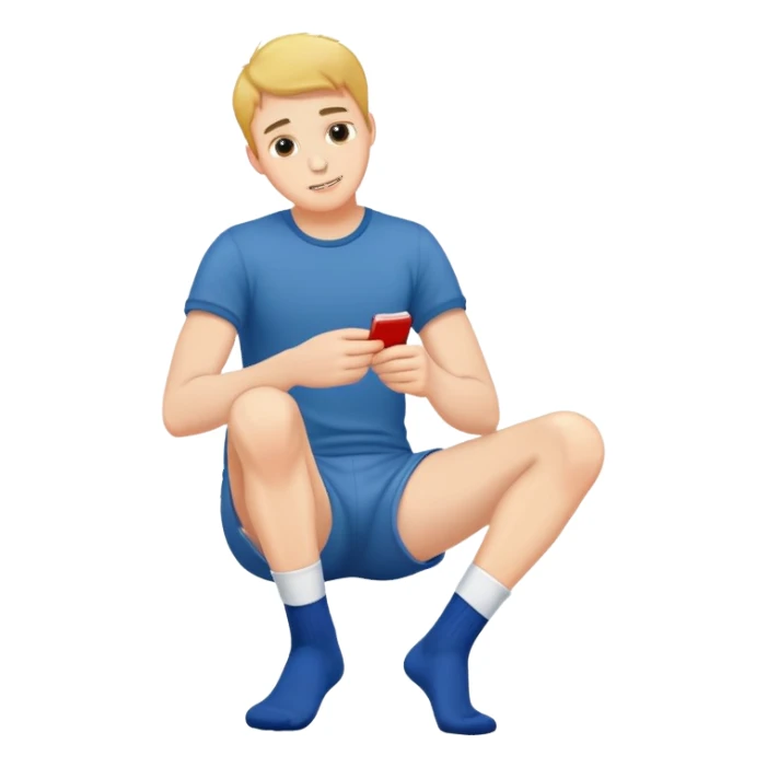 guy touching his socks sticker