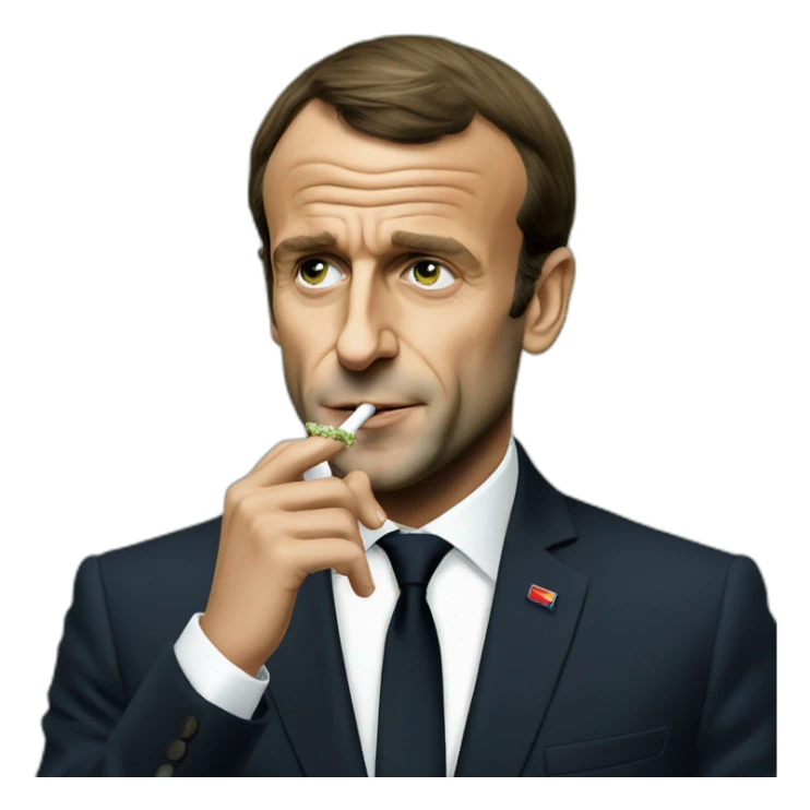 Emmanuel Macron smoking weed sticker
