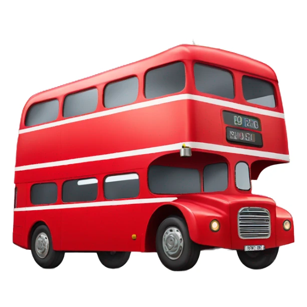 red double decker bus holding shopping bags sticker