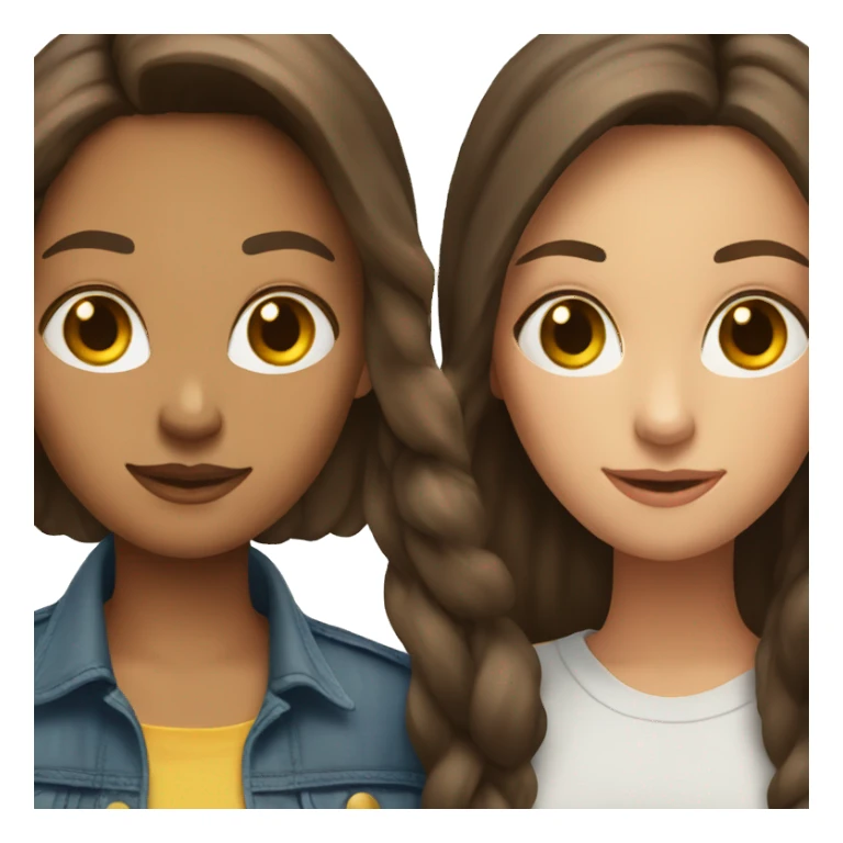 Two brunette besties sticker