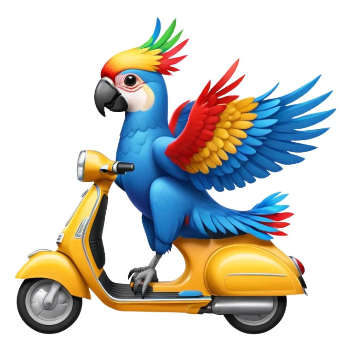 Macaw on vespa sticker