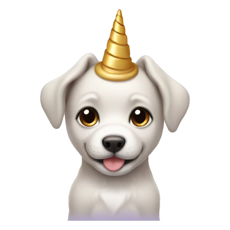 Puppy with unicorn horn sticker