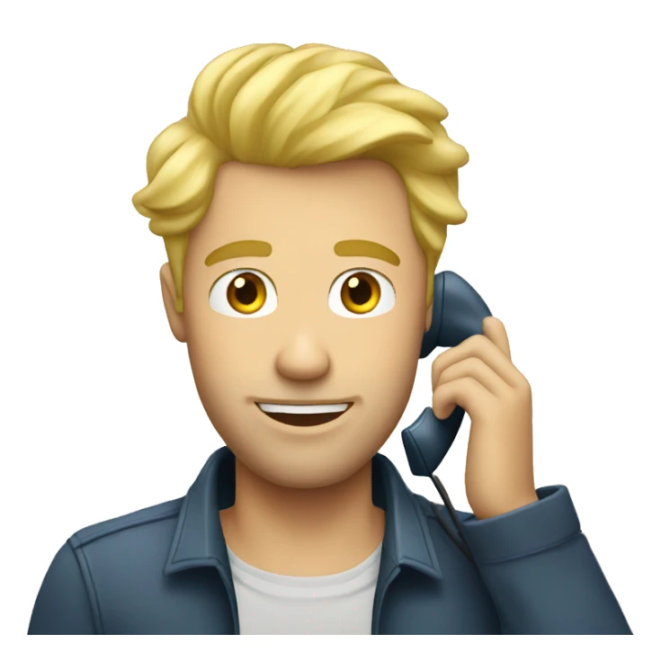 blond ful man calling phone sticker