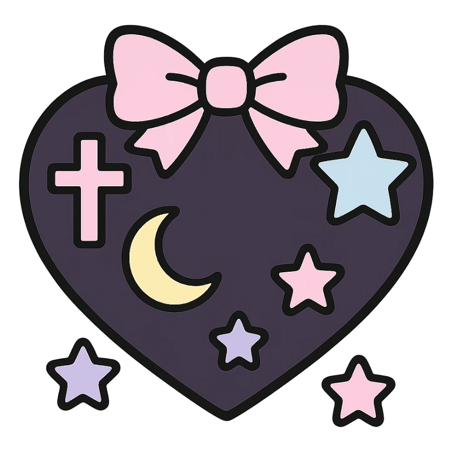 pastel goth black object remove background sticker