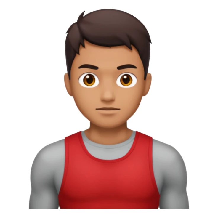 badman half man body red top sticker