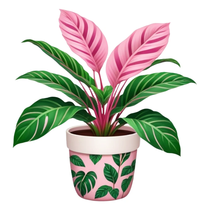 Calathea roseopicta in a white pot sticker